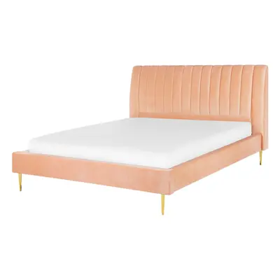 Bed Velvet MARVILLE x cm (EU King Size) Peach Pink