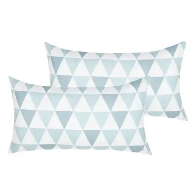 Set of Outdoor Cushions Geometric Pattern TRIFOS x cm Blue