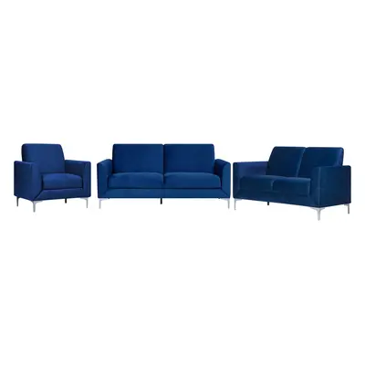 Velvet Living Room Set Navy Blue FENES