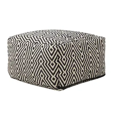 Pouffe MUKKI Black-White Cotton