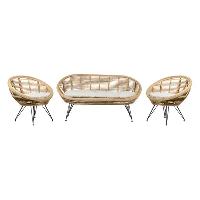 Garden Sofa Set Seater MARATEA Rattan Natural