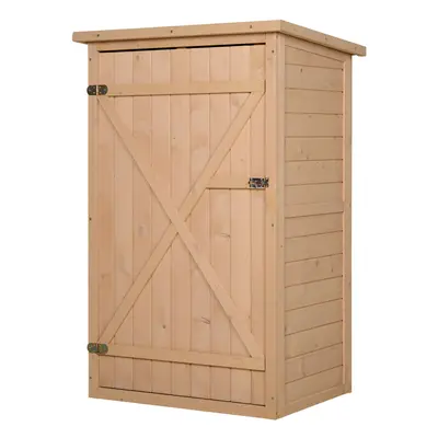 Outsunny Garden Shed Outdoor Tool Storage w/ Shelve x x115cm Natural