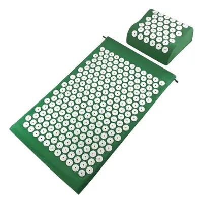 (Green) Acupuncture Mat Pillow Set Acupressure Cushion Massage Pad