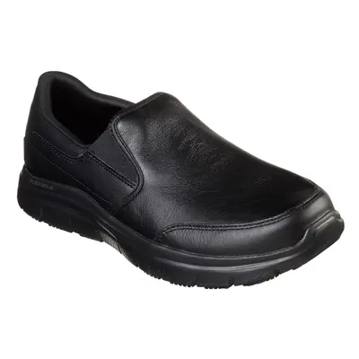 (10 UK, Black) Skechers Mens Leather Flex Advantage SR - Bronwood Slip On Shoes