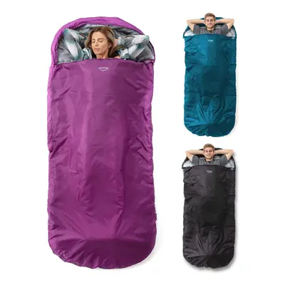 Highlander Extra Wide Rectangular Sleeping Bag For Adults - 1.6kg Lightweight Warm Snuggle Sleep