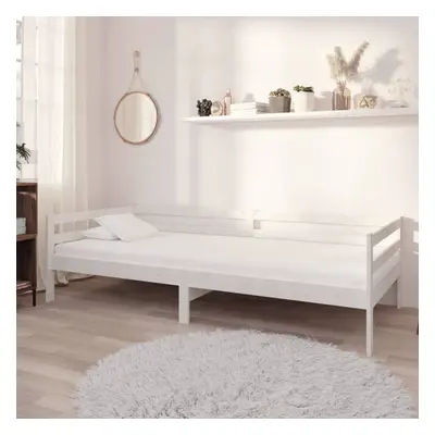 vidaXL Solid Pinewood Day Bed White 90x200 cm Wooden Sleepover Overnight Bed