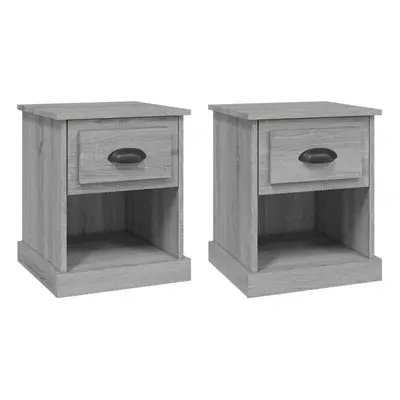 (grey sonoma, pcs) vidaXL Bedside Cabinet Side Table Nightstand Side Cabinet Engineered Wood