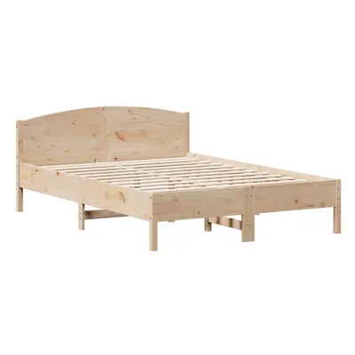 (natural, x cm) vidaXL Bed Frame with Headboard Bed Base White 140x200 cm Solid Wood Pine