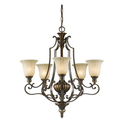 5 Bulb Chandelier LIght Firenze Gold British Bronze LED E27 60W