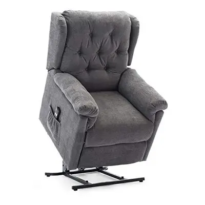 (Charcoal) Barnsley Fabric Electric Rise Recliner Sofa Armchair