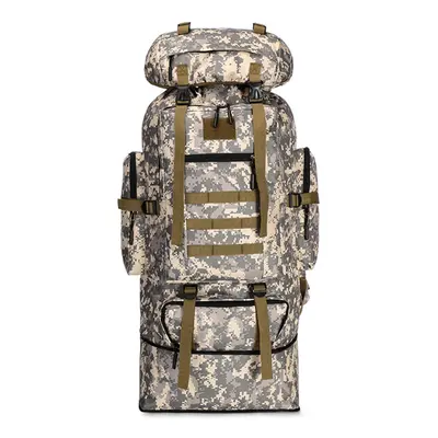 (Grey) 100L Large Capacity Military Tactical Backpack Outdoor Hiking Climbing Camping Bag Travel