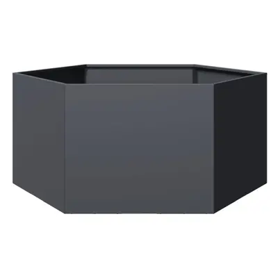 vidaXL Garden Planter Outdoor Flower Pot Planter Pot Anthracite Hexagon Steel