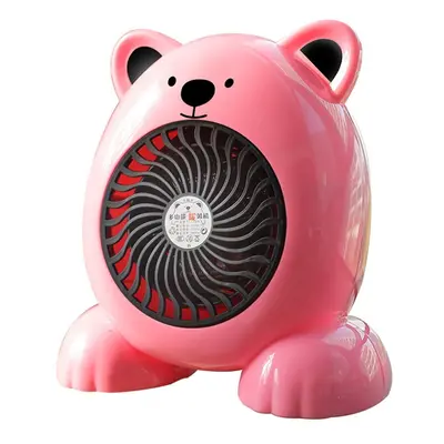 (Pink, 110V US Plug) 400W Mini Portable Desktop Cartoon Heater Fan Portable Radiator Hot Warmer 