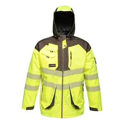 (S, Yellow/Grey) Regatta Mens Hi-Vis Waterproof Reflective Parka Jacket