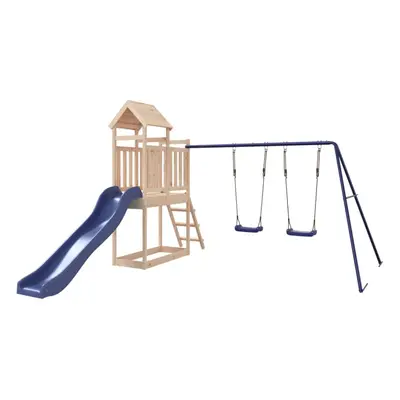 (Solid pinewood) vidaXL Outdoor Playset Wooden Playground Set Swing Set Impregnated Wood Pine