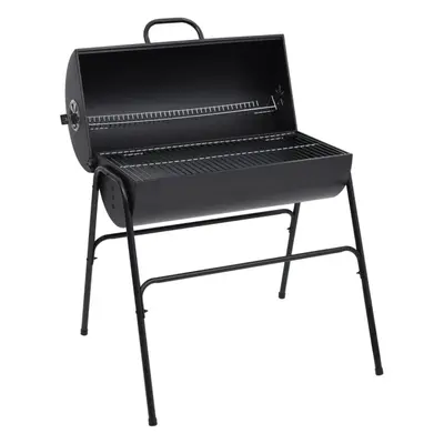 vidaXL Barrel Grill with Cooking Grids Black 80x95x90 cm Steel BBQ Grill