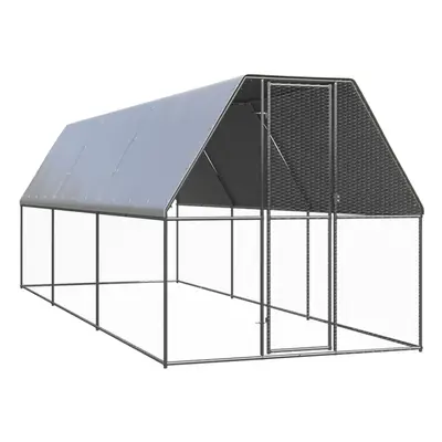 vidaXL Chicken Cage Chicken Run Cage Chicken Coop Hen House Galvanised Steel