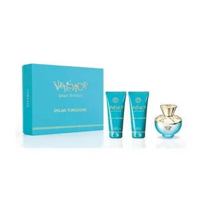 Versace Dylan Turquoise Pcs Set For Women: 1.7 Eau De Toilette Spray + 1.7 Perfumed Body Gel+ 1.