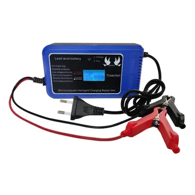 (US Plug) Intelligent Pluse Repairing Charger with LED Display Motorcycle Car Battery 12V 10A