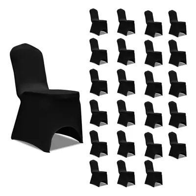 vidaXL 24x Chair Cover Folding Black Folding Universal Banquet Party Slipcover