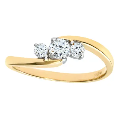 (L) Jewelco London 9ct Yellow Gold 0.33ct Diamond Trilogy Ring