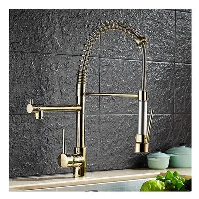 (3/8) Kitchen Sink Mixer Faucet Pull Out Sparyer Degree Rotation Hot & Cold Water Crane Tap with