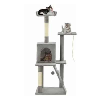 vidaXL Cat Tree with Sisal Scratching Posts 120cm Grey Kitten Furniture Tower