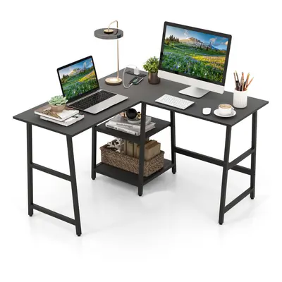 120cm L-Shaped Computer Desk Corner Study Writing Desk w/ Outlets