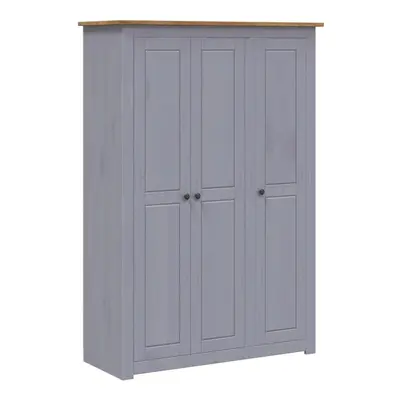 vidaXL 3-Door Wardrobe Grey Pine Panama Range Bedroom Clothes Organiser Closet