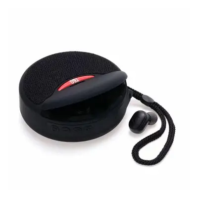 (Black) in bluetooth Speaker + Headset Wireless 3D Stereo Subwoofer Music Sports In-Ear Earphone