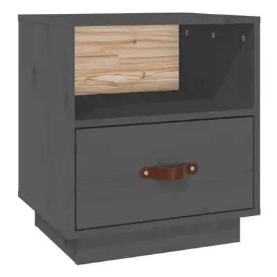 (Grey, 1) vidaXL 1/2x Solid Wood Pine Bedside Cabinet Bedroom Furniture Multi Colours