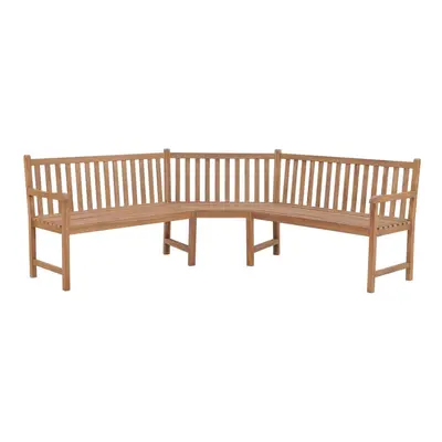 vidaXL Solid Teak Wood Garden Corner Bench Outdoor Patio Wooden Seating Bench