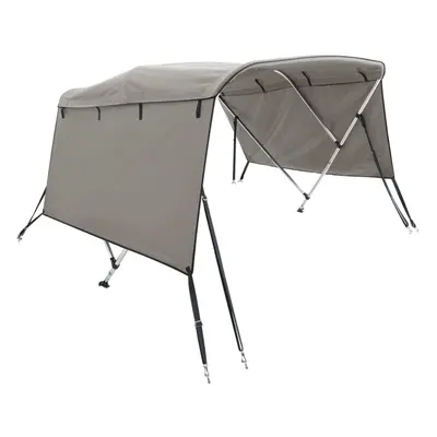 (anthracite grey, x (200-213) cm/without mesh) vidaXL 3-bow Bimini Top with Sidewalls UV-Proof C