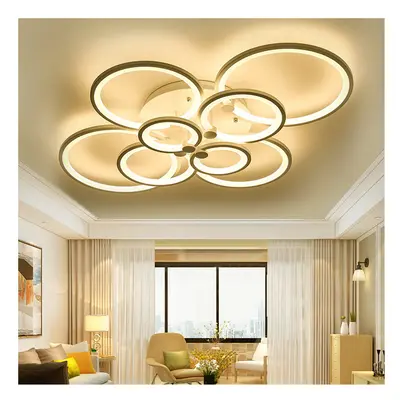 (Round, Heads) Modern Dimmable LED Chandelier Ceiling Light with Remote