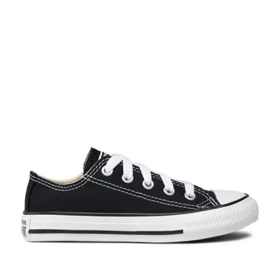 (12k) Converse All Star Ox Lace-Up Black Canvas Kids Plimsolls 3J235C (UK )