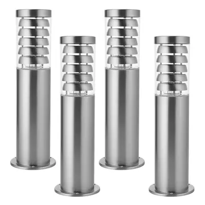 4 PACK Outdoor Garden Bollard Light Stainless Steel Outside Path LED Lamp Post