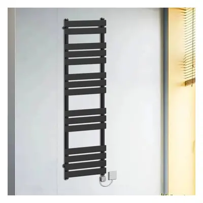 (1600x450mm, Black) WarmeHaus Thermostatic Heated Towel Rail Prefilled Electric Heated Towel Rai