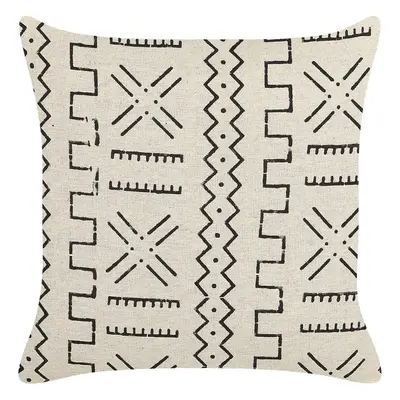 Cotton Cushion Geometric Pattern x cm White and Black MYRICA