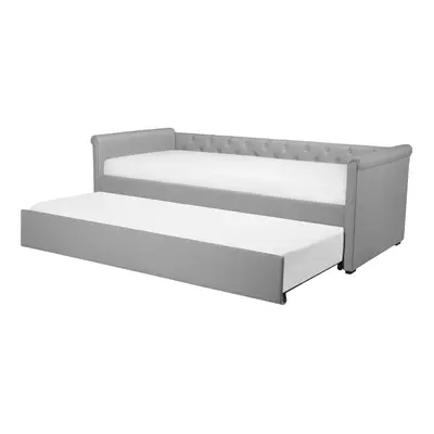 Trundle Bed LIBOURNE x cm (EU Single) Fabric Light Grey