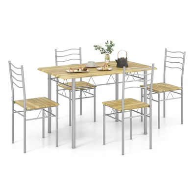 5 PCS Dining Table Set Counter Height Table w/ Rectangular Tabletop