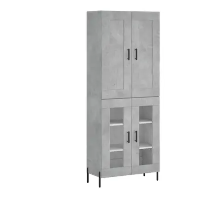 (concrete grey, glass doors) vidaXL Highboard Sideboard Tall Storage Cabinet Side Cabinet Engine