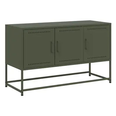 vidaXL TV Cabinet TV Stand TV Unit Entertainment Centre Olive Green Steel