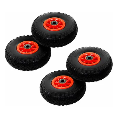 vidaXL 4x Sack Truck Wheels Solid PU 3.00-4 (260x85) Cart Wagon Trolley Tyre