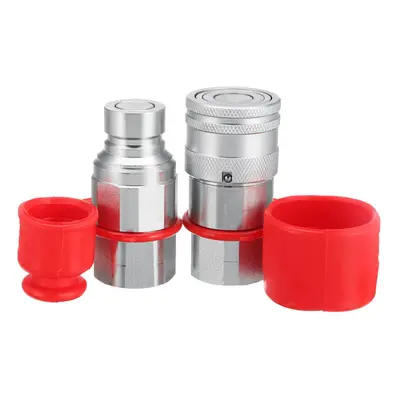 1/2" NPT Skid Steer Bobcat Flat Face Hydraulic Quick Connect Adapter Coupler Coupling Set