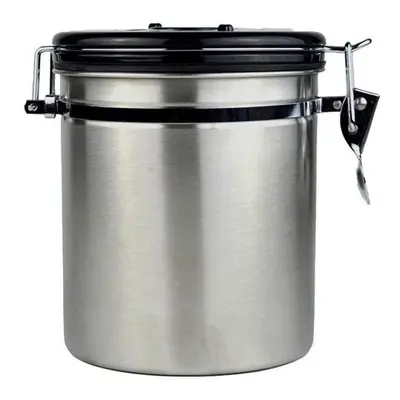 (A) Coffee Beans Sealed Can Cup with Exhaust Valve Stainless Steel Tea Canister