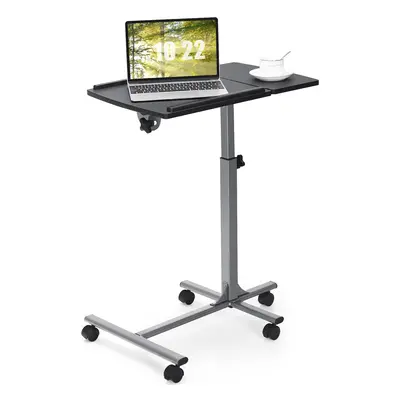 Mobile Laptop Stand Medical C-shaped Tray Table w/ Lockable Casters