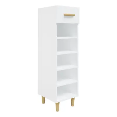 vidaXL Shoe Cabinet High Gloss White Engineered Wood Hallway Shoe Storage