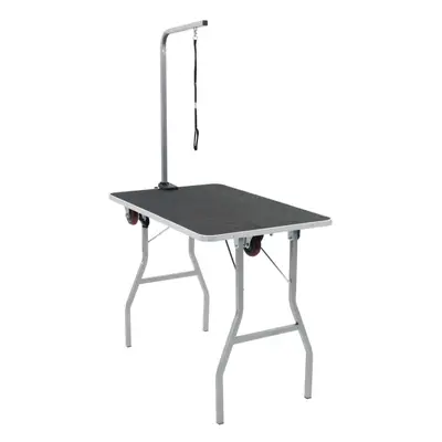 Portable Dog Grooming Table with Castors Foldable Adjustable Noose Arm