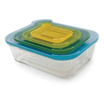 Jospeh Joseph Nest Glass Set of Food Storage Containers with lids, Stackable, Space Saving Desig