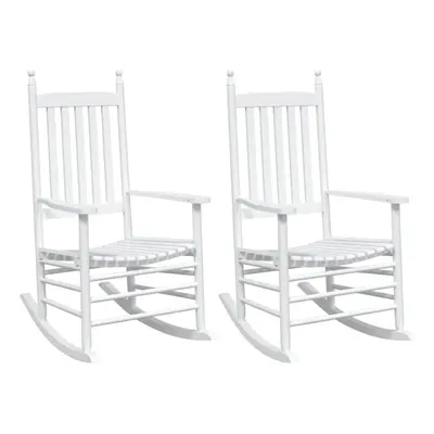 (white) vidaXL Rocking Chairs with Curved Seats Garden Armchair pcs Solid Wood Fir